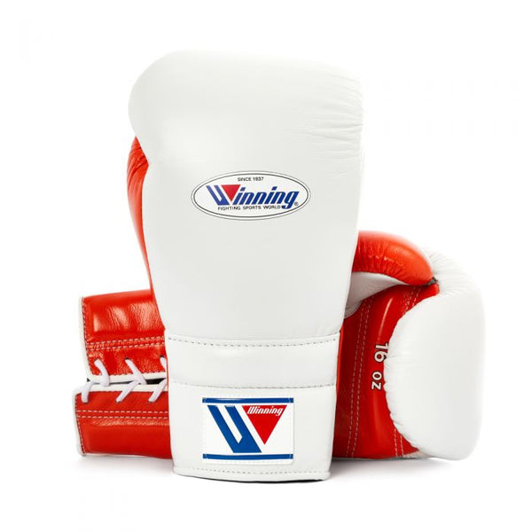 WINNING JAPAN BOXING MS TRAINING GLOVES - WHITE ORANGE LACE