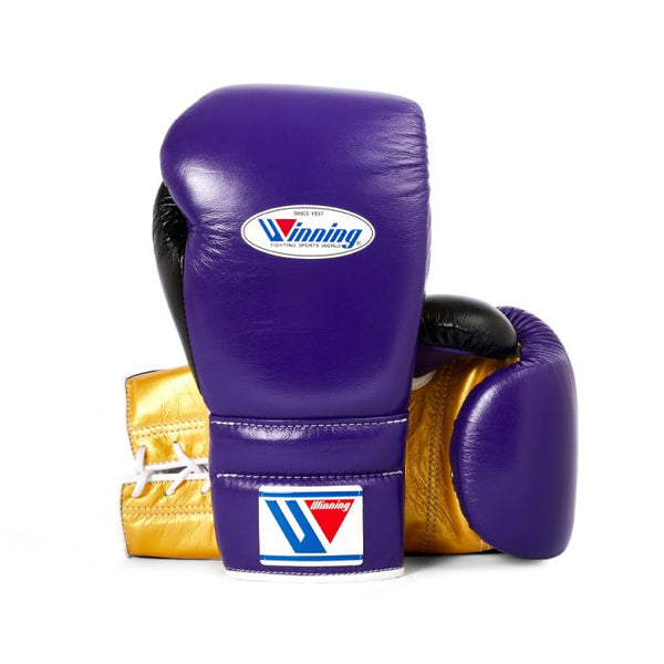 WINNING JAPAN BOXING MS TRAINING GLOVES - PURPLE BLACK GOLD LACE