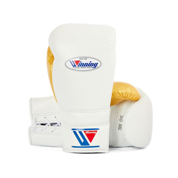 WINNING JAPAN BOXING MS TRAINING GLOVES - WHITE GOLD LACE