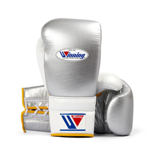 WINNING JAPAN BOXING MS TRAINING GLOVES - SILVER WHITE WHITE LACE